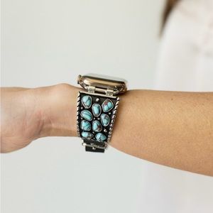 Black Turquoise Apple Watch Band, Apple Watch Band 38mm, Apple Watch handmade